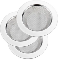 LASSHSWA 3 PCS Kitchen Sink Strainer Stainless Steel, Silver 