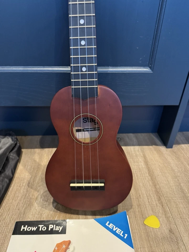 STAGG HAND MADE WOODEN UKULELE CASE,TUNER,BOOK IN EXCELLENT CONDITION - Image 3 of 4