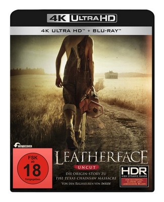 4K LEATHERFACE 2017 Uncut TEXAS CHAINSAW MASSACRE Stephen Dorff UHD BLU-RAY Neu