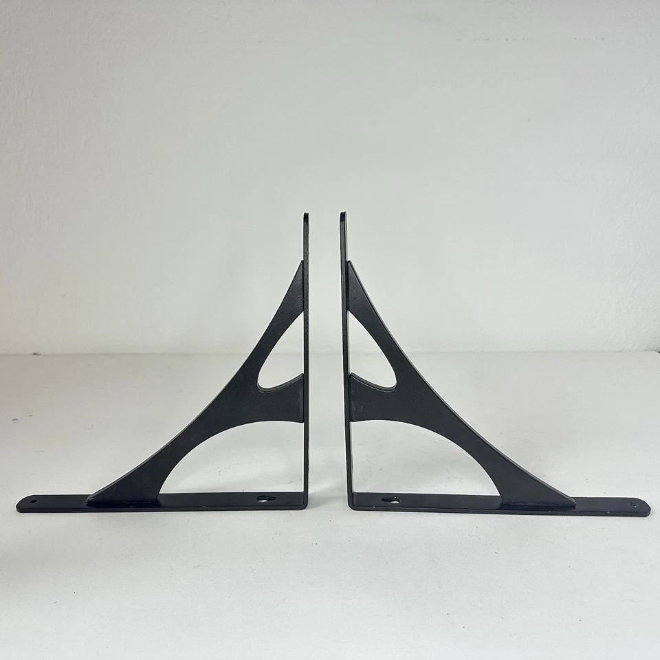 Juego de 2 soportes de estante decorativos Manhattan hechos en estante negro Foto 4 de 4