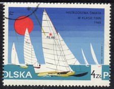 D002 Poland 1965  Sailing Championship 4zl  VERY MISPLACED PRINTING COLORS  RR++