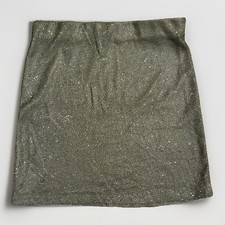 Wild Fable Women Small Silver Glitter Mini Skirt Metallic Party Clubwear Stretch