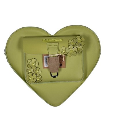 Dr Martens Heart Bag Backpack Crossbody Lime Green Leather Floral