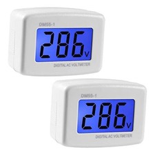 AC 80-300V LCD Digital Voltmeter,Flat US Plug Voltage Measuring Monitor AC 2PCS