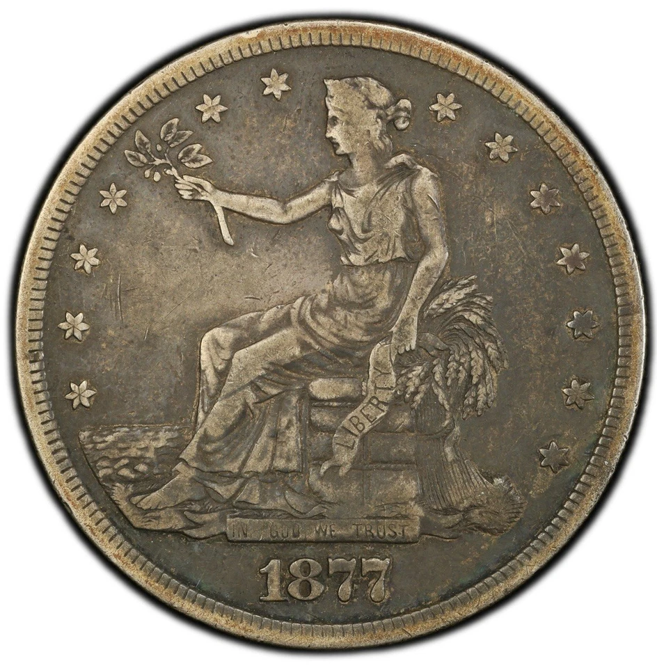 1877-S Trade Dollar • T$1 • PCGS VF20 • Very Fine Silver Coin • Problem Free - Image 2 of 4