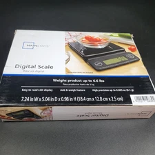 Mainstays 6LB High Precision Digital Kitchen Scale with Blue Backlit, Black