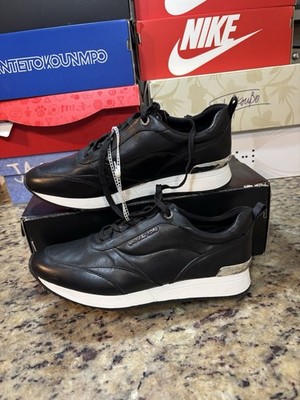 Michael Kors Allie Trainer Black Leather Sneakers Size 10