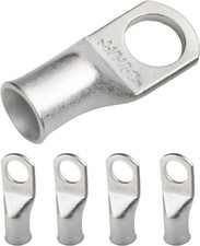 5Pcs 1/0 AWG 1/2 Inch Stud Tinned Copper Wire Lugs Battery Cable Ends Ring