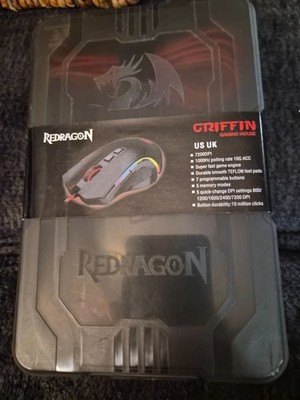 Redragon M602A-RGB Wired Gaming Mouse RGB Griffin Black Red Dragon NEW