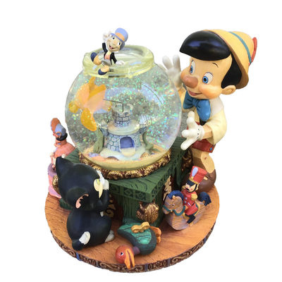 Vintage Disney Pinocchio Toyland Fishbowl Cleo Figoro Musical Snow