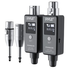 Pyle UHF Wireless XLR Microphone Plug-In Adapter Receiver Transmitter 48 Channel