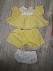 Vintage Cabbage Patch Kids Yellow Lace Ruffle Dress & Shorts & Diper - 1980’s