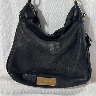 Marc by Marc Jacobs Black Leather Hobo Shoulder Bag Gold Hardware Slouchy