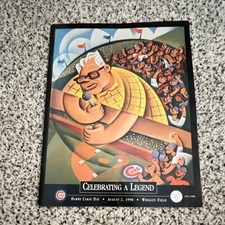 Chicago Cubs Harry Caray Day Program 8/2/98 MLB Original Vintage & ticket stub