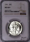 1941 Walking Liberty Half Dollar NGC MS-66+; Just Gorgeous!