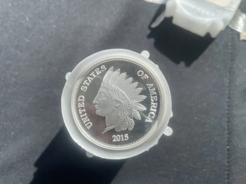 2015 Indian Head Design One Troy Ounce .999 Fine Silver Round Roll of 20