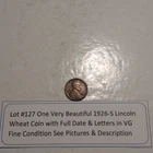 Lot #127 One Beautiful 1926-S Lincoln Wheat VG-F Full Date-Letters See Pictures