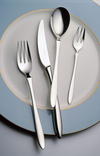 Lucky Wood Pleco 25pc.Dinner Set Silver Kobayashi Kogyo Japan - Picture 4 of 6