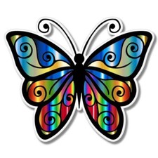 Cute Colorful Butterfly Car Laptop Phone Vinyl Sticker - SELECT SIZE