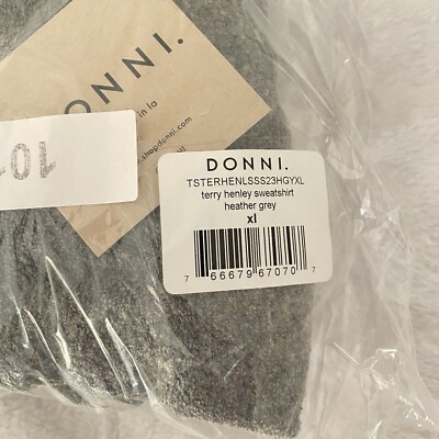 トップス L Donni NWT Terry Henley Sweatshirt in Heather Grey Women's XL Long