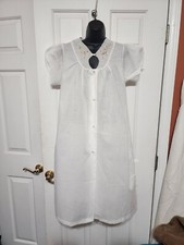 Sears Perma Smooth Vintage White Nightgown Robe Size Medium 36