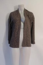 NWT Womens Sundry Brown Black Animal Print Open Cardigan Sweater 1 US/S