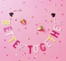 Spritz Valentine’s Day - Better Together - Garland 72” Banner Wedding Love felt