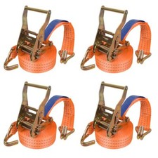 4x HEAVY DUTY RATCHET TIE DOWN STRAPS 6 METRE x 38mm LORRY LASHING 2000kg 2 TON