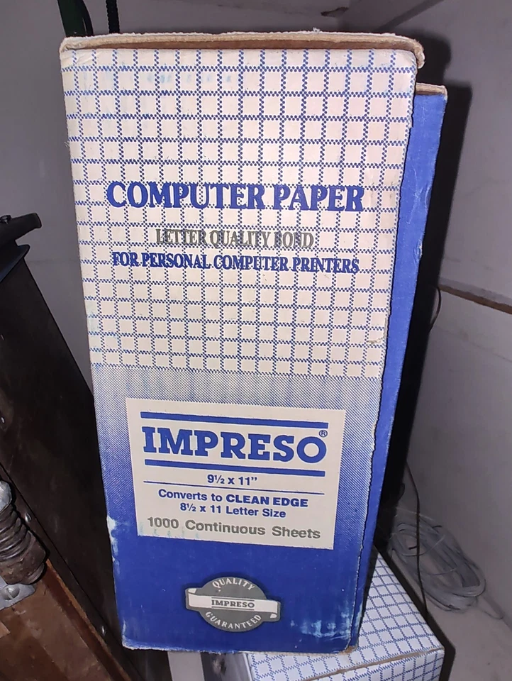 Impresso 1000 Sheet Box Tractor Fed Clean Edge 9.5" x 11" Computer Paper - Image 3 of 3