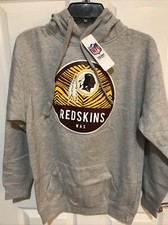 Washington Redskins NFL Team Apparel Mens SMALL Hoodie Sweatshirt Old Logo Grey