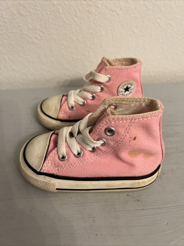 CONVERSE CHUCK TAYLOR ALL STAR PINK SNEAKERS SIZE 4C (PRE-OWNED) CLAY STAINED - Picture 8 of 12