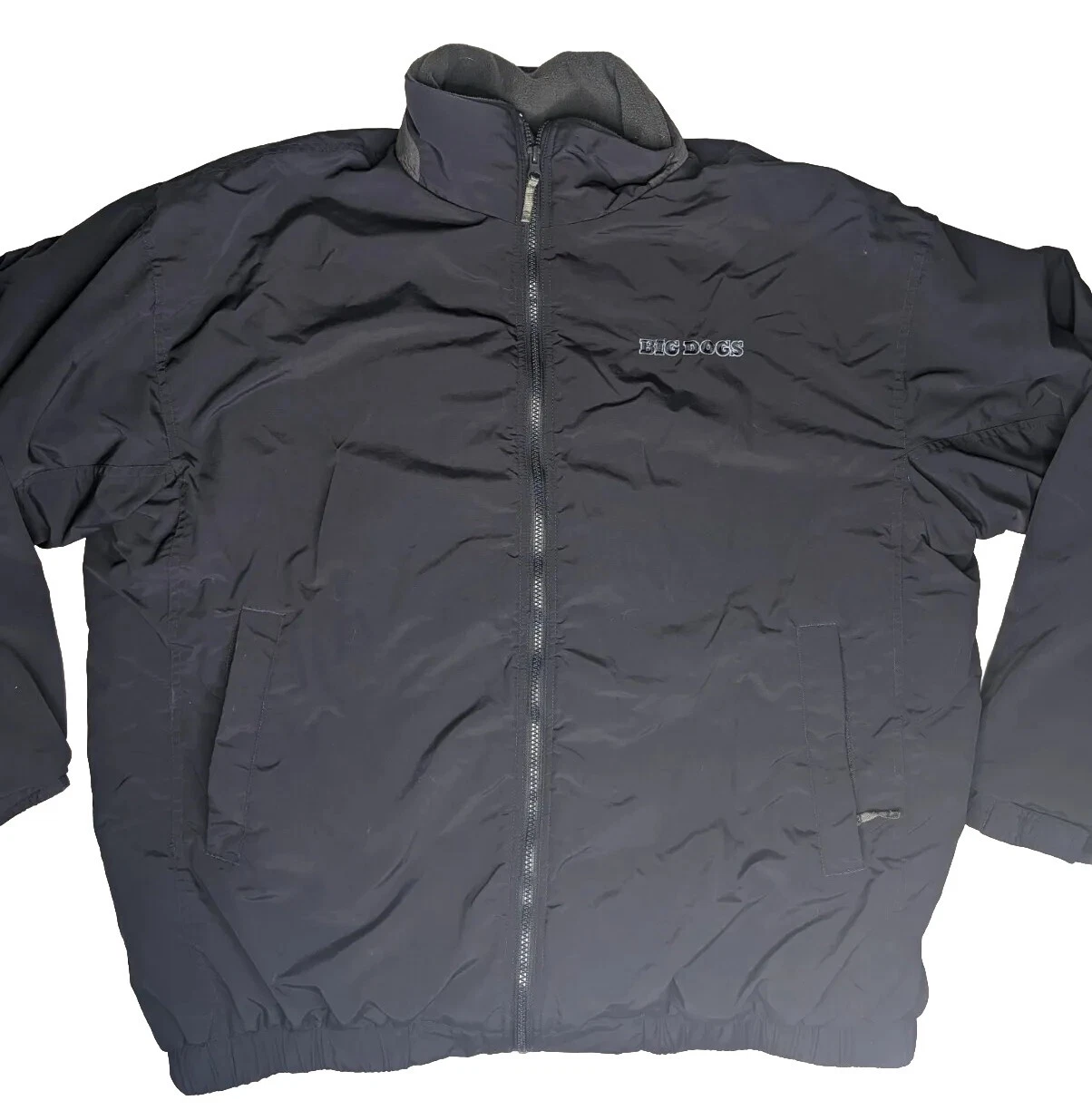 Vintage BIG DOGS Men's 2X Full Zip Lined Insulated Jacket Windbreaker Poly Nylon