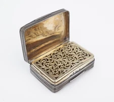 Antique Sterling Silver 18k Vinaigrette Box Georgian Birmingham 1815 M1842