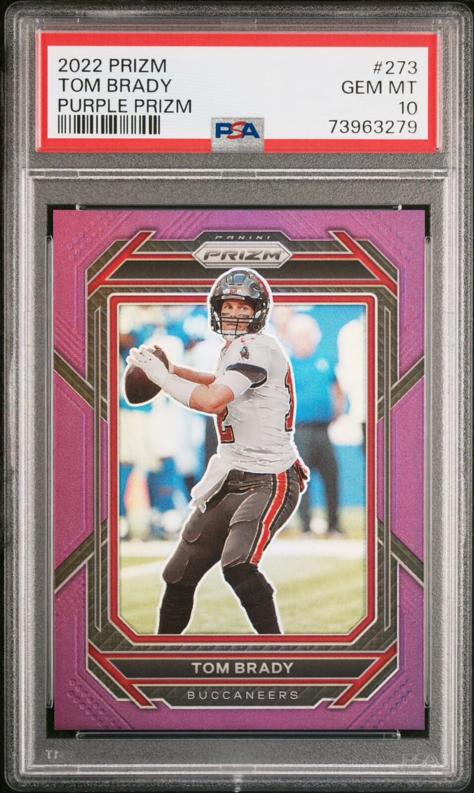Tom Brady 2022 prizm purple /125 PSA 10 #273