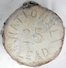 Vintage Antique National 25 Raw Heavy Lead Ingot Round Bar 4 Pounds 10 Ounces 