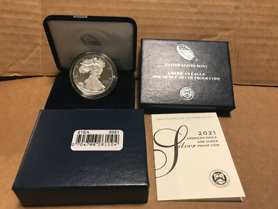 2021 W American Eagle One Ounce SILVER PROOF Coin West Point Box