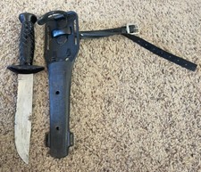 Vintage Aqua Lung 6" Serrated Dive Knife with Sheath 214031, Japan