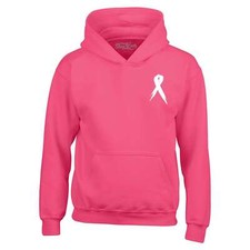 Breast Cancer Awareness White Ribbon Pocket Hoodie 0 Sweatshirt