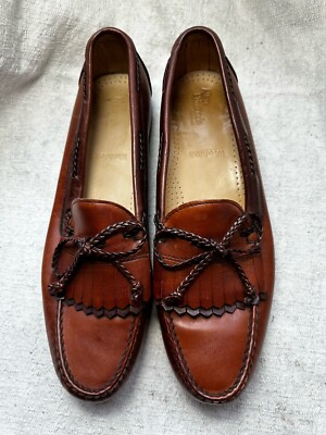 Allen Edmonds WOODSTOCK Mens Brown Leather Tassel Fringe 