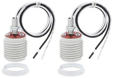 RTNLIT E26 Light Socket with Aluminum Shade Ring, Ceramic Medium Base Standar...