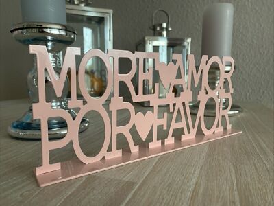 More Amor Por Favor Rosa Herz Liebe Love Mädchen Dekoration Bild Kunst Pop Art