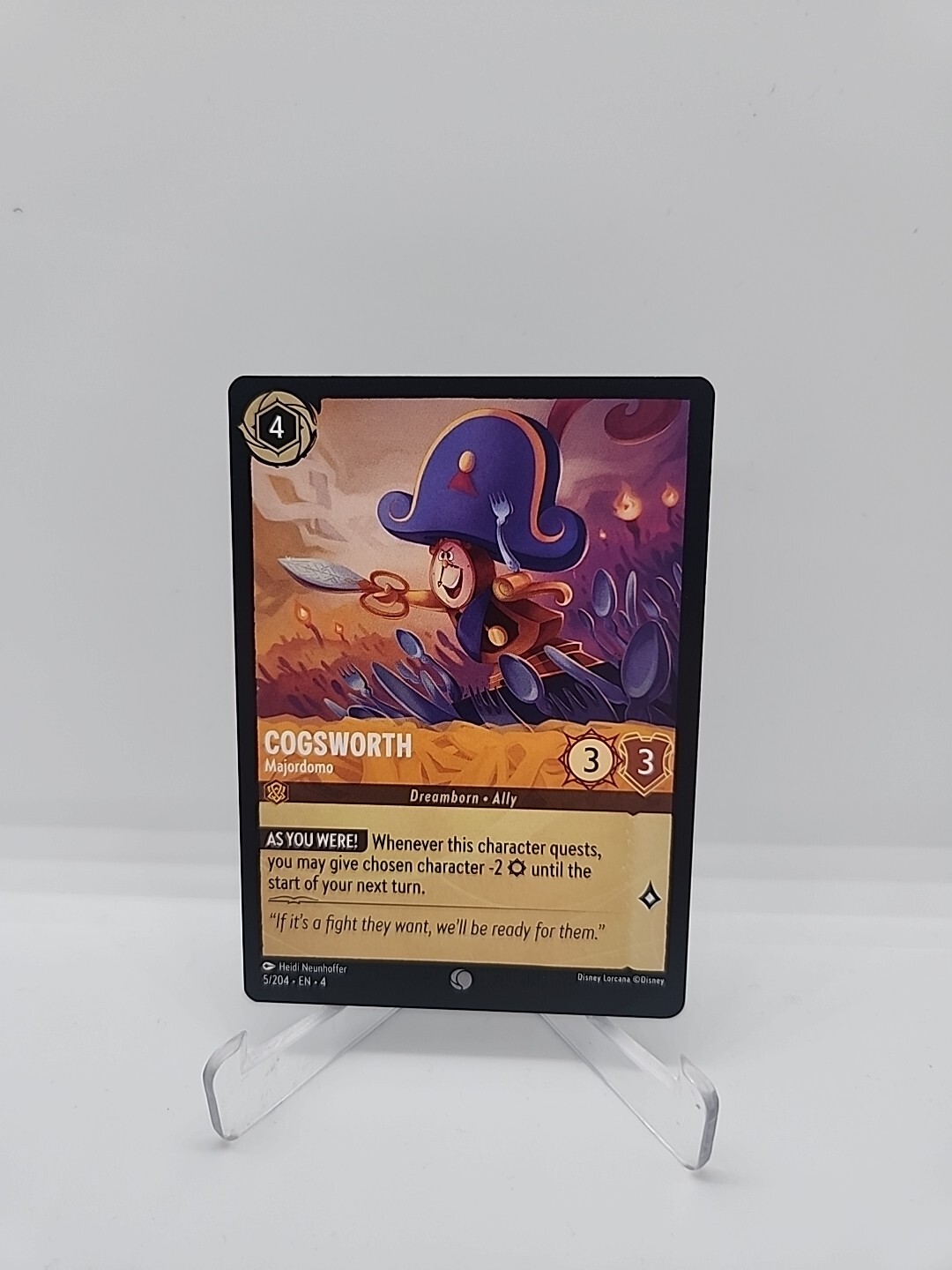 Disney Lorcana TCG Cogsworth 5/204 Regular Common Ursula's Return NM