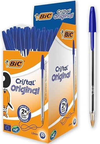 Ballpoint Pens Bic Crystal - Medium 1.0mm Point, Black Or Blue Ink, Classic Biro Pens (Bulk Pack) Black Pens - Foto 2