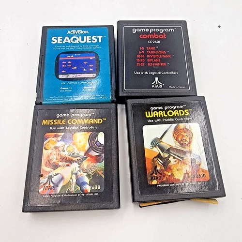 COMBAT Sea Quest MISSILE COMMAND Warlors ATARI 2600 Video Game Cartridges
