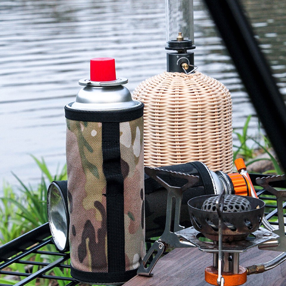 SUNDICK Gas Canister Covers Elastic Fuel Cylinder Storage Pouch Outdoor
