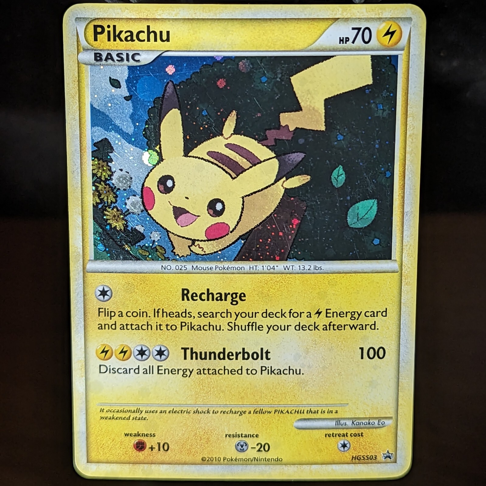 Pikachu HGSS03 LP/NM Black Star Promo Cosmos Holo Pokemon Card 03 3 happy forest