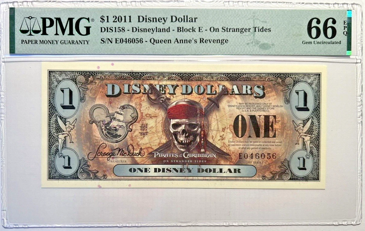Pirates of the Caribbean Disney Dollars (1968-Now) for sale | eBay