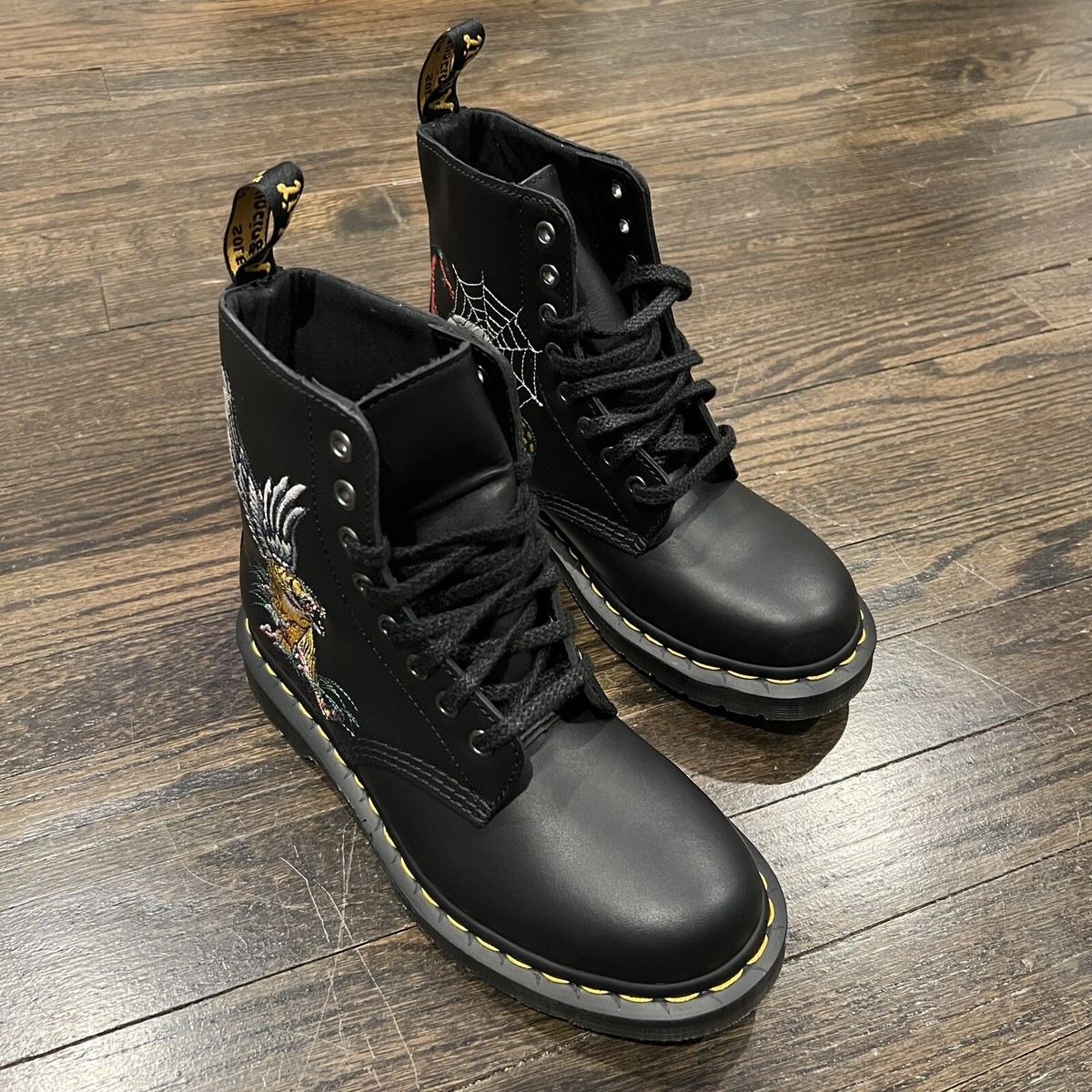 Dr. Martens 1460 Souvenir Black Skull Embroidered Boots 26929001  