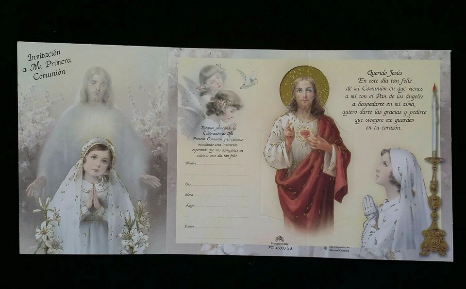 Invitaciones de Primera Comunion(Spanish First Communion Invitations)niña - Image 4 of 4
