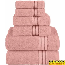 Turkish Cotton 6 Piece Towel Set Bath Hand Washcloths Soft Quick Dry Luxury New